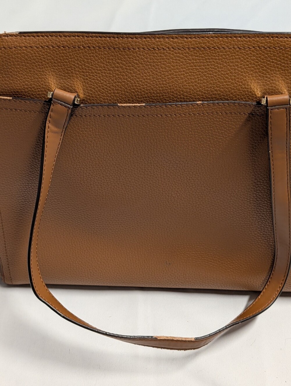 MICHAEL KORS Tan Leather Tote Bag with Signature Logo Charm - Picture 12 of 16